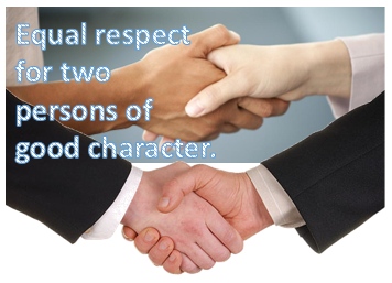 A good firm handshake indicative of two persons showing equal respect