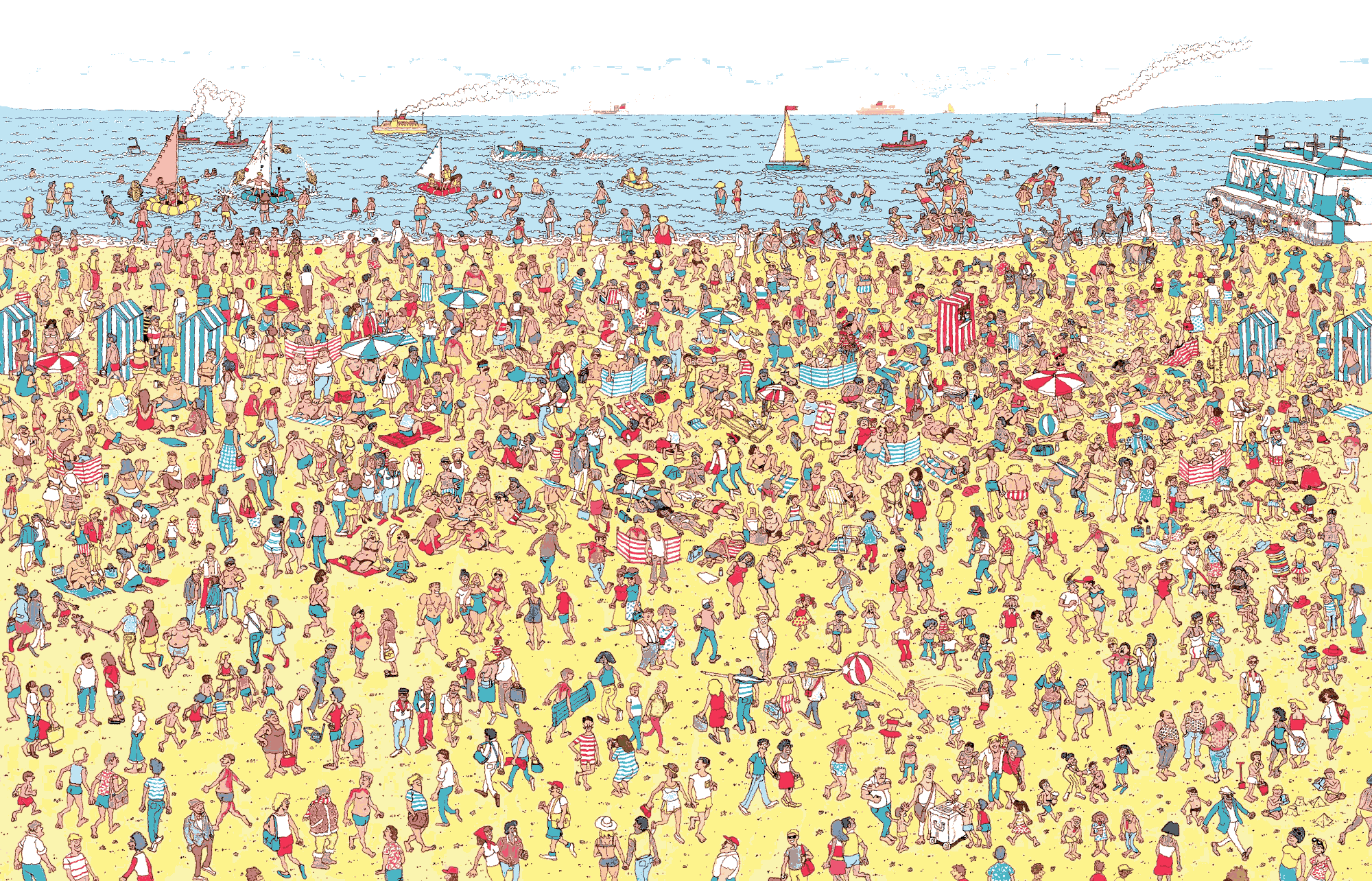 Waldo at the beach