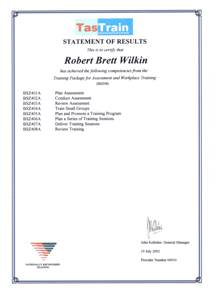 Cert4 Workplace Assessor